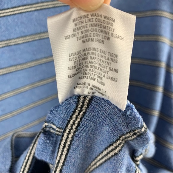 Adidas Light Blue and White Striped Cotton Polo Retro Shirt - Picture 6 of 14